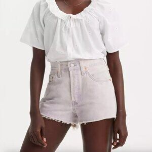 NWT Levi's Lavender Lilac Light Pastel Purple 501 Cotton High Waist Denim Shorts
